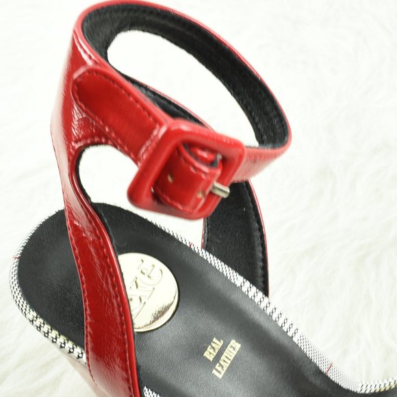 exe Ankle Strap High Heels Red, Black & White Open Toe Size 40 - Picture 11 of 11